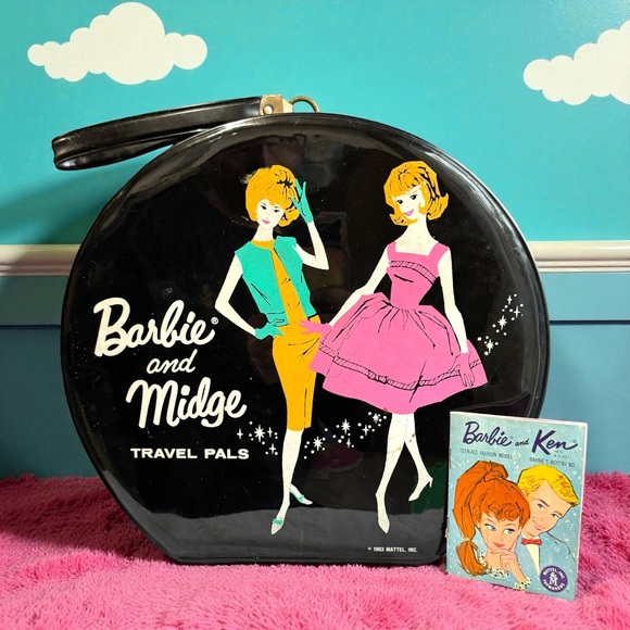 Authentic Vintage 1963 Barbie & Midge Travel Pals Carrying Case Collectible RARE